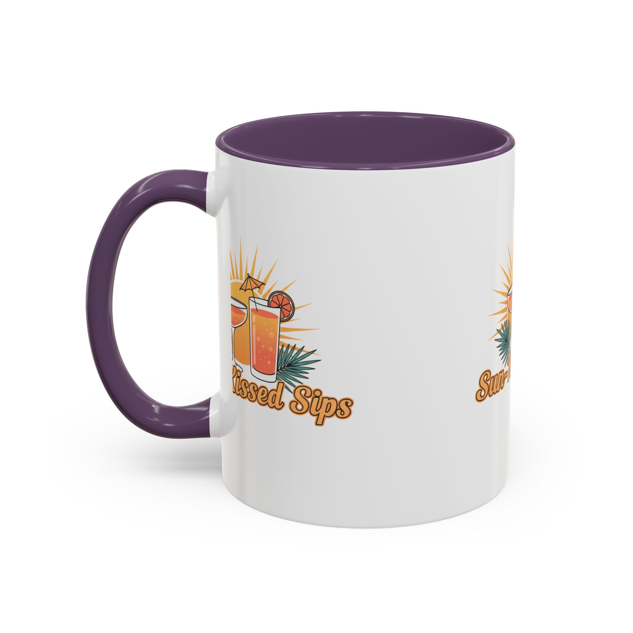 Sun-Kissed Sips Coffee Mug — Tropical Cocktail Graphic Accent Mug (11/15oz)
