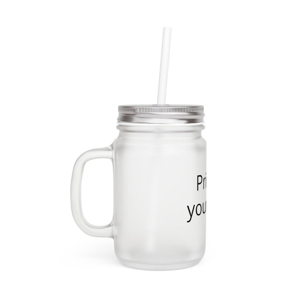 Customizable Mason Jar Tumbler with Straw — Personalized Glass Mug