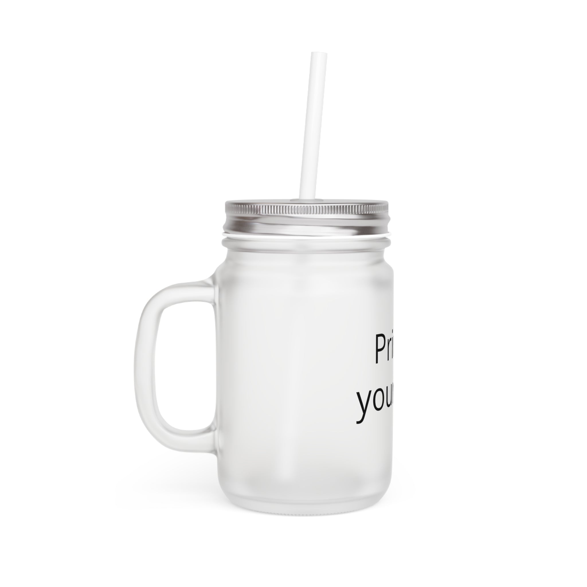 Customizable Mason Jar Tumbler with Straw — Personalized Glass Mug