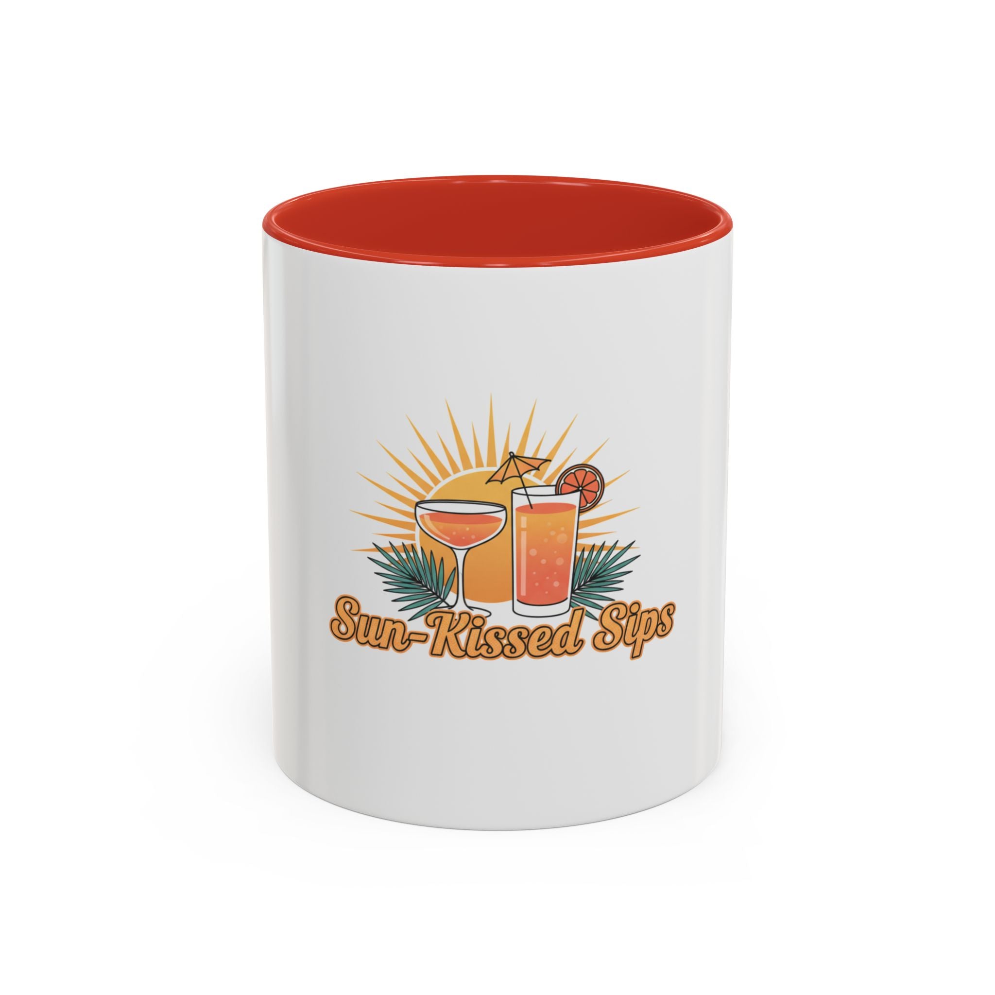 Sun-Kissed Sips Coffee Mug — Tropical Cocktail Graphic Accent Mug (11/15oz)