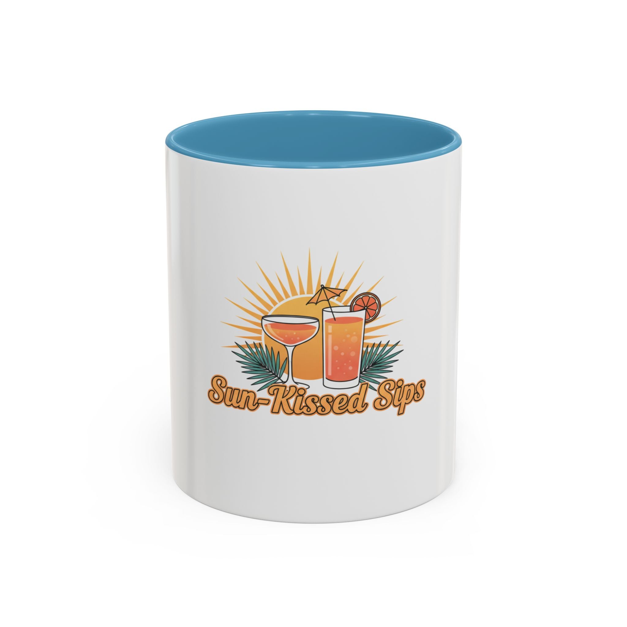Sun-Kissed Sips Coffee Mug — Tropical Cocktail Graphic Accent Mug (11/15oz)