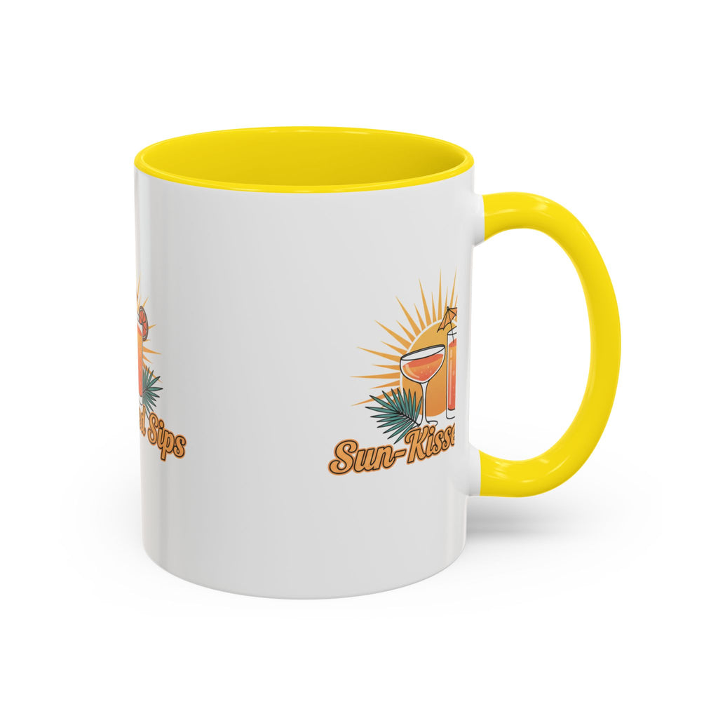 Sun-Kissed Sips Coffee Mug — Tropical Cocktail Graphic Accent Mug (11/15oz)