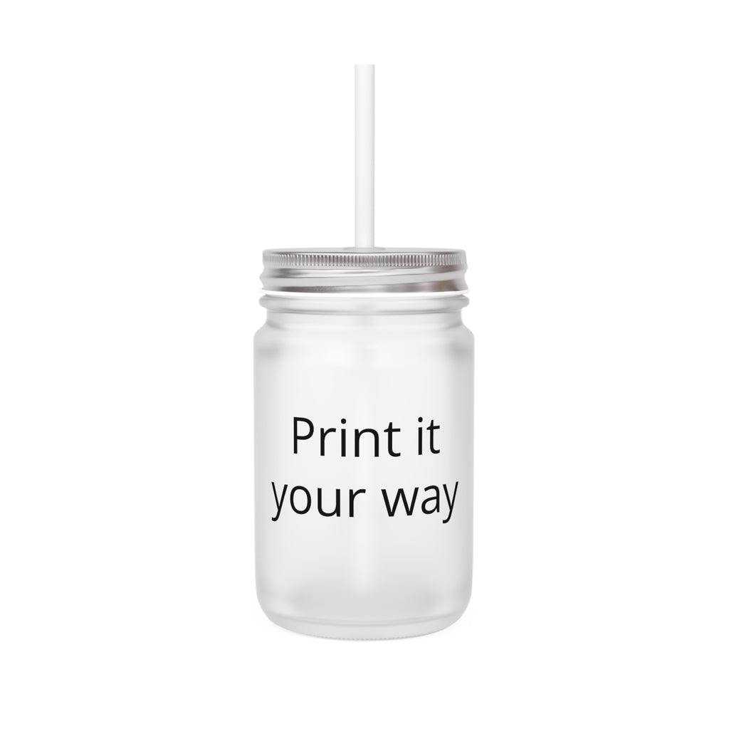 Customizable Mason Jar Tumbler with Straw — Personalized Glass Mug