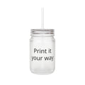Customizable Mason Jar Tumbler with Straw — Personalized Glass Mug