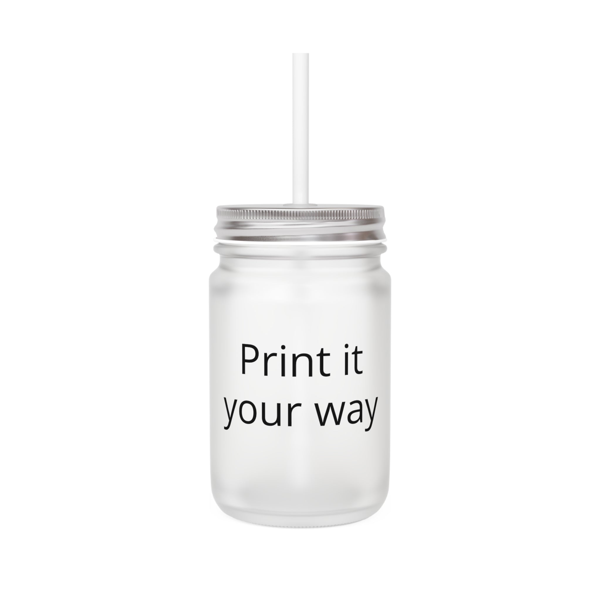 Customizable Mason Jar Tumbler with Straw — Personalized Glass Mug