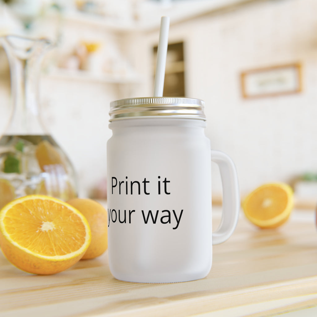 Customizable Mason Jar Tumbler with Straw — Personalized Glass Mug